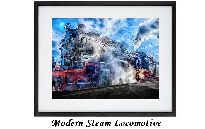 Modern Art Steam Locomotive  Framed Print